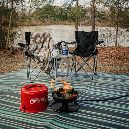 Camco Aluminum Small Outdoor Side Table - Folding Camping Table Supports Up to 130lb - Features Durable Aluminum Construction - Collapses for Easy RV Storage - (51890)