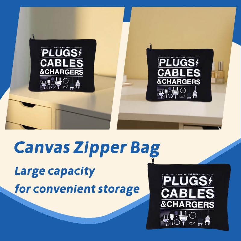 ShiQiao Spl Cable Organizer Bag Travel Charger Plugs Cosmetic Bags Travel Storage Bag Pouches for Daughter Granddaughter Birthday Christmas Gift for Friend Chargers Cables Toiletry Organizer Pouch - style: Plugs