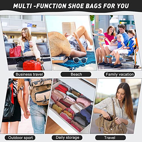 Wesiti 12 Pcs 8 x 18 Inch Shoe Bags for Travel Flannel Fabric Shoe Dust Bag with Drawstring Flannel Pouch Washable Breathable Covers Protecting Storing Boots Travel Luggage