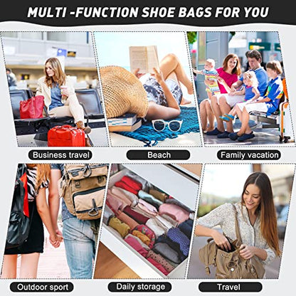 Wesiti 12 Pcs 8 x 18 Inch Shoe Bags for Travel Flannel Fabric Shoe Dust Bag with Drawstring Flannel Pouch Washable Breathable Covers Protecting Storing Boots Travel Luggage