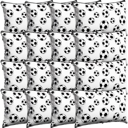 Eccliy 20 Pcs Soccer Makeup Bags Bulk Sport Team Gifts Soccer Cosmetic Bag Accessories for Women Toiletry Zipper Pouch Travel Canvas Gifts Stuff for Party Team Players Lover - size: 8 x 5 Inch, style: Soccer