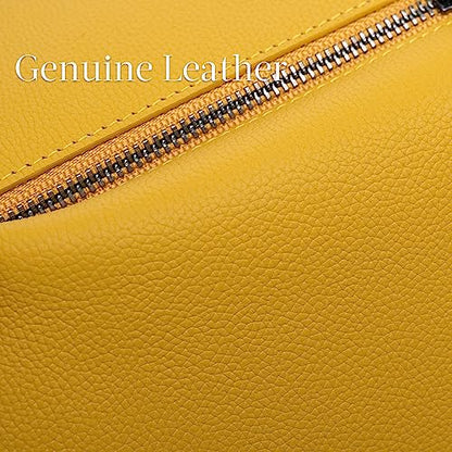 Bveyzi Ultra Slim Thin Leather RFID Blocking Credit Card Holder Bifold Clutch Wallets for Women - color: Yellow