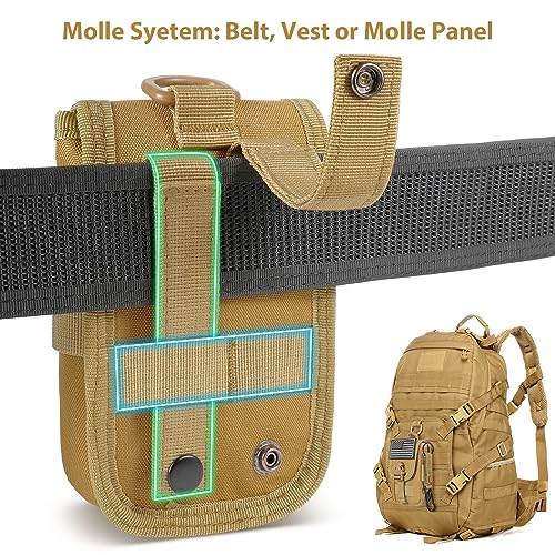 SOWHUP Tactical Molle Pouch Cell Phone Pouch Holster Small Utility EDC Pouch Gadget Organizer Bag - color: Tan2