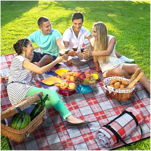 Extra Large Picnic Blankets Portable 80x80 Oversized Waterproof Sandproof Outdoor Boho Beach Blanket Camping Grass Mat Women Birthday Thank You Gift Mother Day Sister Hostess Girlfriend Teacher Gifts - color: Orange