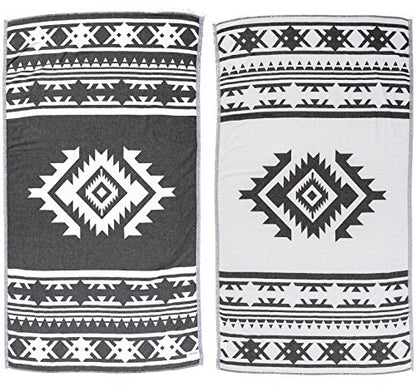 Bersuse 100% Cotton Cozumel Turkish Towel Beach Towel Bath Towel Dual Layer Peshtemal Beach Blanket Beach Essentials - 39x71 Inches, Black - color: Black3