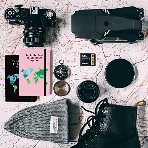 Passport Book Holder,Passport Wallet for Men Mr and Mrs Passport Holder for Women Passport Cover World Map Passport Case for Couples Christmas Traveling Passport Book Protector 2PCS - color: Black Powder Map-2pcs