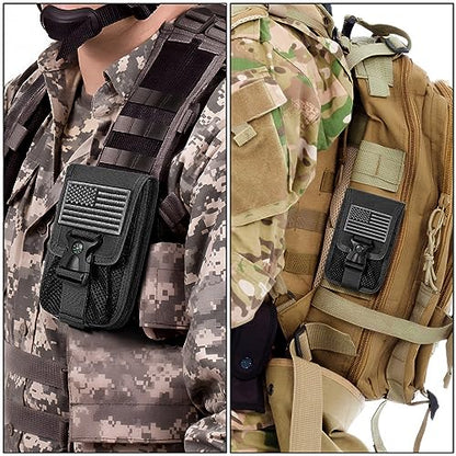 SOWHUP Tactical Molle Pouch Cell Phone Pouch Holster Small Utility EDC Pouch Gadget Organizer Bag - color: Black3