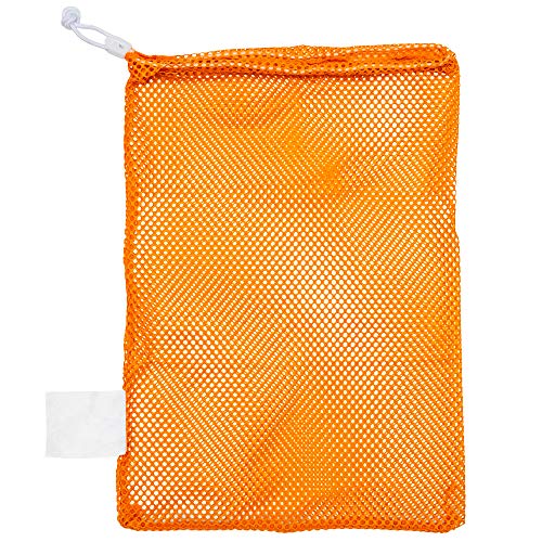 Champion Sports Mesh Equipment Bag – Heavy-Duty Nylon Drawstring Bag with Lock & ID Tag, Breathable Storage Sack for Balls, Swim Gear, Laundry & Toys, Multiple Sizes & Colors - color: Gold, size: 12" x 18"