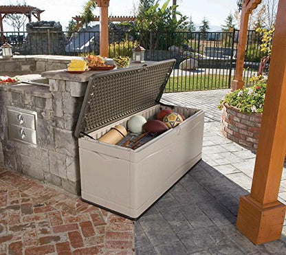 LIFETIME 60012 Extra Large Deck Box, 130 Gallon, Desert Sand/Brown - color: Desert Sand/Brown, size: 130 Gallon
