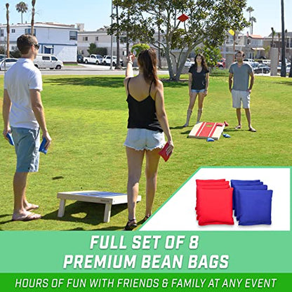 GoSports Portable Cornhole Sets, 8 Styles – Choose 4 x 2 ft or 3 x 2 ft - Boards Include 8 Bean Bags, Travel Case, and Game Rules - style: 3 x 2 ft Wood Design