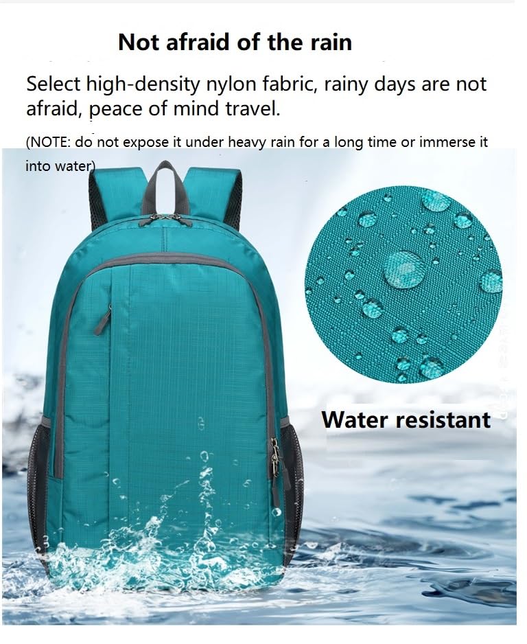 Ultra Lightweight-Packable-Hiking-Backpack Foldable Travel Camping Daypack Casual Outdoor Water-resistant 25L Backpacks (Lake Blue) - color: Lake Blue