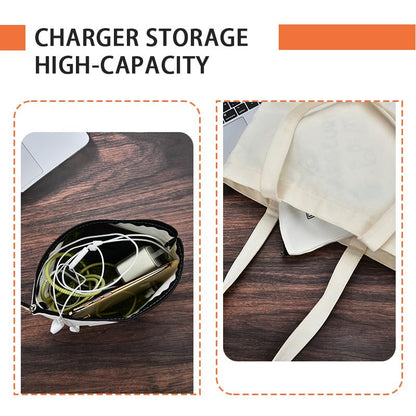 ShiQiao Spl Charging Cable Organiser Bag Funny Travel Makeup Bag Charger Organiser Cosmetic Bags With Zipper Toiletry Pouch for Best Friends Birthday Gifts for Daughter Son Travel Electronics Bags - style: All My Charging1