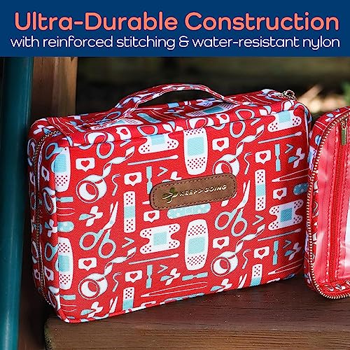KeepGoing Large Home First Aid Kit for Kids – 270 Pc. for Car, Home, Dorm, & Boat with Latex-Free Bandages – 10 x 7 x 3.5 in. Travel First Aid Kit (The Classic) - style: The Classic