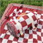 2 in 1 Extra Large Outdoor Rug Picnic Blanket Camping Mat Lightweight Oversized Giant Turkish Boho Beach Mexican Serape Cobijas Mexicanas para Mesa Park Stadium Outside Festival Grass Hammock - color: Checkered Red