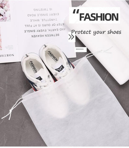 30 eco-friendly travel shoe bag storage bags, non-woven breathable dust-proof bag with rope, suitable for storing shoes and bags, isolate dust and keep shoes and bags clean and tidy. (9.8inX13.77in) - size: 9.8inX13.77in