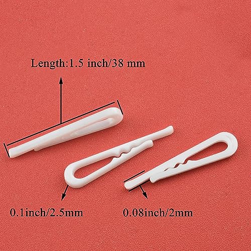 HAHIYO 1.5in/38mm 200Pcs White Plastic U-Shape Alligator Clips - Fabric Clothespins with Teeth for Sewing, Folding, Securing Fabric, Cloth, Sock, Pant - size: White - 1.5 inches - 200 Count - With Teeth