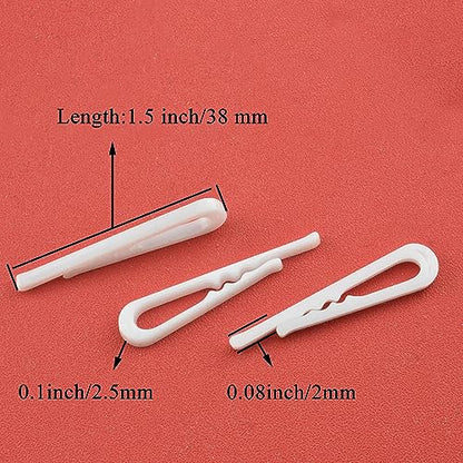 HAHIYO 1.5in/38mm 200Pcs White Plastic U-Shape Alligator Clips - Fabric Clothespins with Teeth for Sewing, Folding, Securing Fabric, Cloth, Sock, Pant - size: White - 1.5 inches - 200 Count - With Teeth