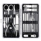 Yougai Nail Clippers Set - 18 Pcs Professional Manicure Pedicure Kit Gifts for Fathers Day Men Women, Stainless Steel Fingernail Toenail Cutters, Nail Care Grooming Tools with Leather Travel Case - color: Black