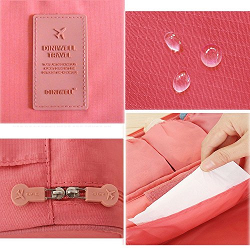 Vpang Portable Multi-Functional Socks Underwear Bra Organizer Case Travel Storage Bag Packing Cube Cosmetic Bag (Pink)