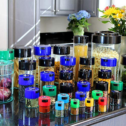 Minivac - 10g to 30 grams Airtight Multi-Use Vacuum Seal Portable Storage Container for Dry Goods, Food, and Herbs - Green Cap & Black Body