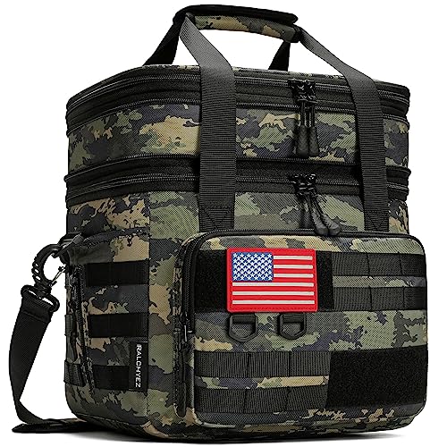 RalChyez Tactical Lunch Bag, 20L Large Heavy Duty Double Deck Insulated Lunch Box Leakproof Expandable Tote Cooler with Shoulder Strap for Adult Men Women Work Fishing Picnic Travel Ocp Camo - color: F-Ocp Camo, size: 20L