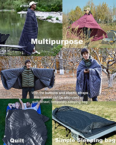 iClimb 3M Thinsulate Insulation Warm Camping Blanket Ultralight Compact - color: Green, size: 72.8” × 55”, 1.52 lb
