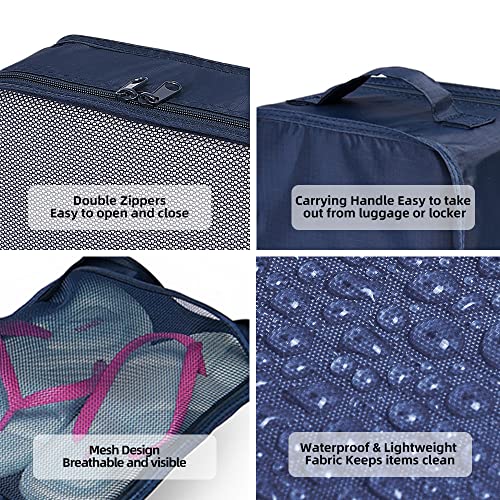 JJ POWER Travel Packing Cubes, Luggage Organizers with Shoe Bag - color: Navy Blue