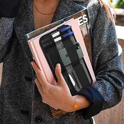 Portable Tech Organizer Attachable to Laptop for Electronics, Cables, Mouse, Power Bank, USB Adapter, Charger, Cellphone - Gray