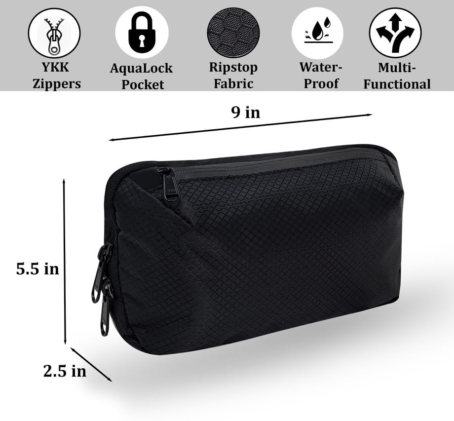 Cable Organizer – Sleek & Weatherproof Back Tech Pouch for Cords, Chargers, and Electronic accessories.