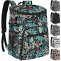 Cooler Backpack Insulated Leakproof Waterproof Backpack Cooler Bag 30/45 Cans, Large Capacity Lightweight Travel Camping Beach Backpack Cooler Ice Chest for Men and Women - color: blueleaf, size: 30 Cans