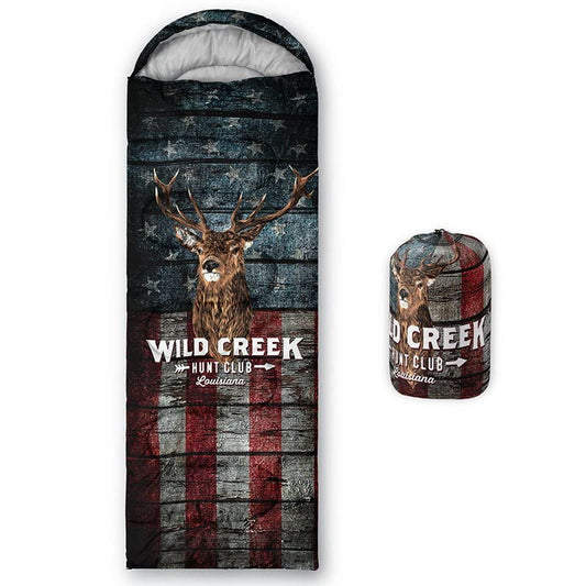 Sleeping Bag for Kids Adults,Brown Giraffe Fur Pattern-Lightweight Warm Portable Outdoor Indoor-Waterproof Cold Weather Resistant Sleeping Bag for Camping Hiking - color: Deer Flag