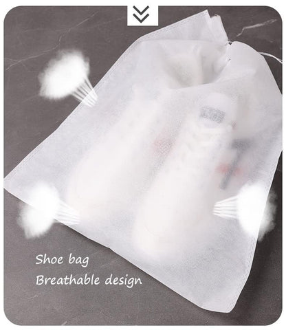 30 eco-friendly travel shoe bag storage bags, non-woven breathable dust-proof bag with rope, suitable for storing shoes and bags, isolate dust and keep shoes and bags clean and tidy. (9.8inX13.77in) - size: 9.8inX13.77in