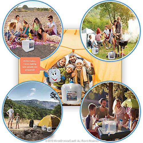 WaterStorageCube BPA Free Collapsible Water Container with Spigot, Camping Water Storage Carrier Jug for Outdoors Hiking Backpack & Survival Kit, Foldable Portable Water Canteen 1.3/2.6/5.3 Gallon - size: 2.6 gallon, style: 2-Pack 2.6 Gal