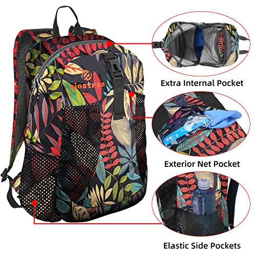 sinotron 22L Lightweight Packable Hiking Backpack, Small Hiking Backpack Day Pack for Women Men Travel Camping Vacation - color: Leaf - B