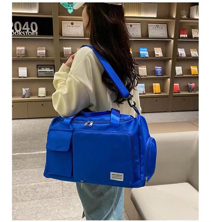New Sports Tote Gym Travel Luggage Shopping Delivery Weekend Camping Overnight Bag (Jewelry blue) - color: Jewelry blue