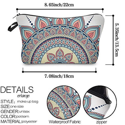 Deanfun Cosmetic Bag for Women, Mandala Flowers Waterproof Makeup Bags Roomy Toiletry Pouch Travel Accessories Gifts (50965) - color: 50965