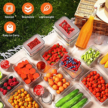 44 PCS Food Storage Container with Lid (22 Lids & 22 Containers) - Airtight Leakproof Plastic Kitchen Organization Set Reusable Microwave/Freezer/Dishwasher Safe Meal Prep Container with Label & Pen - color: 22 Pack