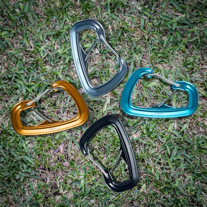 Heavy Duty Carabiner Clip Hook 8KN (1763 lbs), 2 PCS Ultra-Light Aluminum Caribeaners with Double Door D Ring Shape, for Hammock, Camping, Hiking, Backpacking, Dog Leash, Keychain Clip - style: 2#Rainbow-4pc