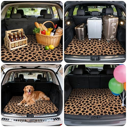 Car Trunk Mat - Universal Size 29" x 39", Leopard Print Pattern Cargo Liner, Car Accessory for SUVs/Sedan/Wagons, Durable Protective Mat, Trunk Liner for Families/Travel Enthusiasts - style: Leopard Print-5