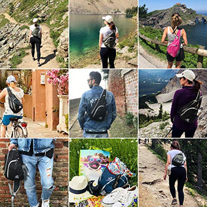 WATERFLY Crossbody Sling Bag Small Water Resistant Backpack Lightweight Shoulder Chest Daypack for Men Women Hiking Travel - color: Orange