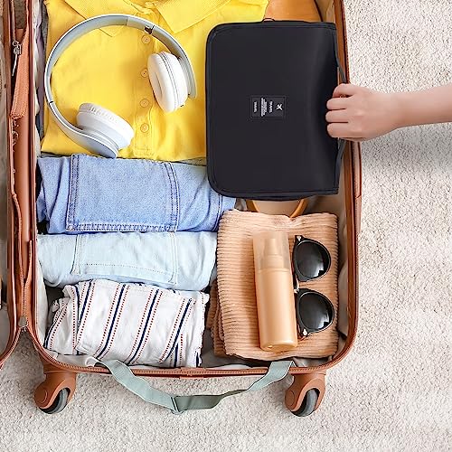 Travel Toiletry Bag for Women, Hanging Toiletry Bag with Multi-Pockets, Toiletry Bag for Traveling Easy Clean, Travel Organizer Black - color: Black