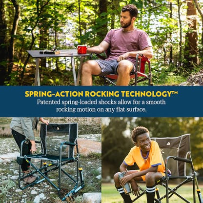 GCI Outdoor Freestyle Rocker Outdoor Rocking Chair with Beverage Holder - color: Black, style: Freestyle Rocker