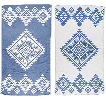 Bersuse 100% Cotton Yucatan Turkish Towel - 39x71 Inches, Llight Blue - color: Llight Blue