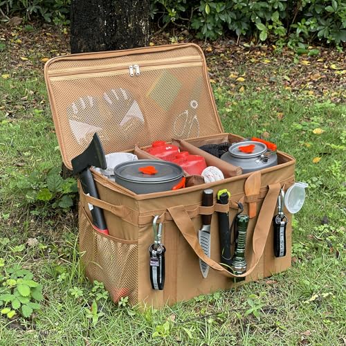 Tactical Camping Storage Bag - 46L Utility Tote Bag Trunk Organizer (Black) - color: Black