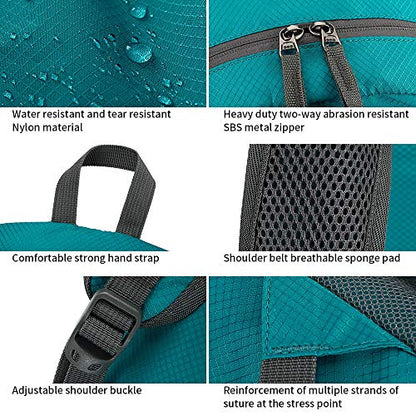 FENGDONG 35L Lightweight Foldable Waterproof Packable Travel Small Hiking Backpack Daypack for men women - color: A3-green-upgrade