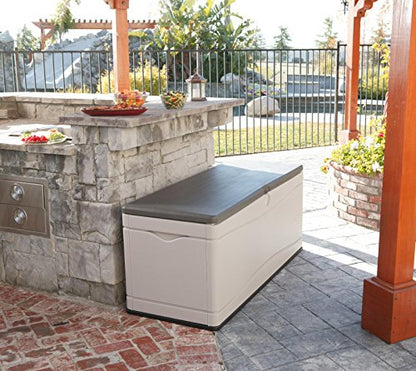 LIFETIME 60012 Extra Large Deck Box, 130 Gallon, Desert Sand/Brown - color: Desert Sand/Brown, size: 130 Gallon