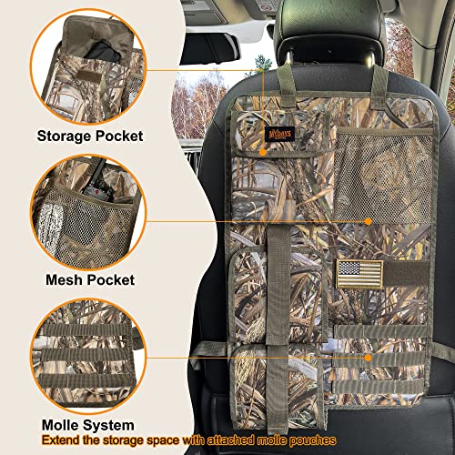 MYDAYS 2 Pack Tactical Seat Back & Front Seat Gun Organizer with Molle Panel Vehicle Gun Holders for Hunting Rifles & Shotguns (Camo) - color: Camo