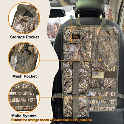 MYDAYS 2 Pack Tactical Seat Back & Front Seat Gun Organizer with Molle Panel Vehicle Gun Holders for Hunting Rifles & Shotguns (Camo) - color: Camo