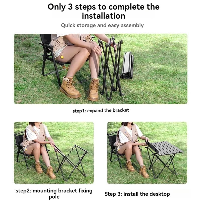 Folding Camping Table – Ultralight Aluminum Portable Table for Camping, Hiking, Backpacking, Picnic, Beach, BBQ – Compact Lightweight Collapsible Travel Side Table for Outdoor, RV, (1) - size: Small