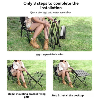 Folding Camping Table – Ultralight Aluminum Portable Table for Camping, Hiking, Backpacking, Picnic, Beach, BBQ – Compact Lightweight Collapsible Travel Side Table for Outdoor, RV, (1) - size: Small